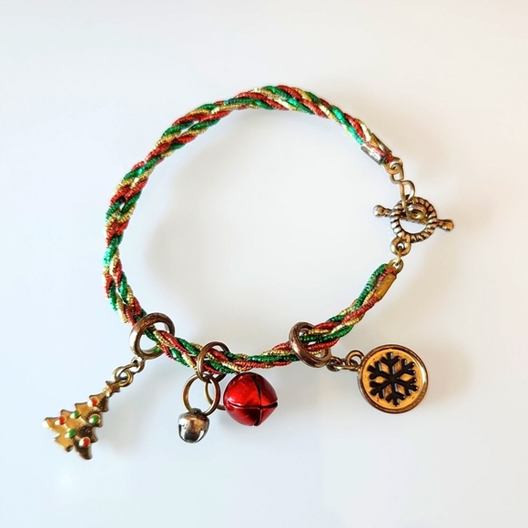 Christmas Braided Charm Bracelet - Picture 2 of 3